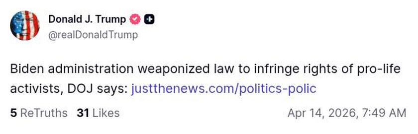 Post image from Donald Trump