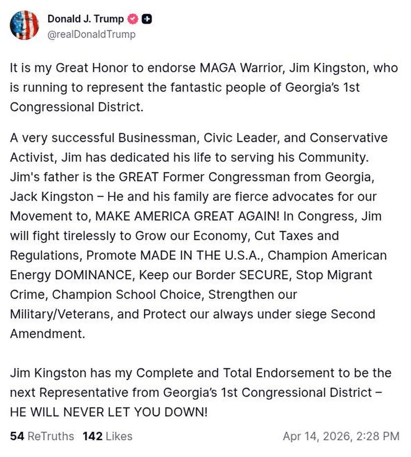 Post image from Donald Trump