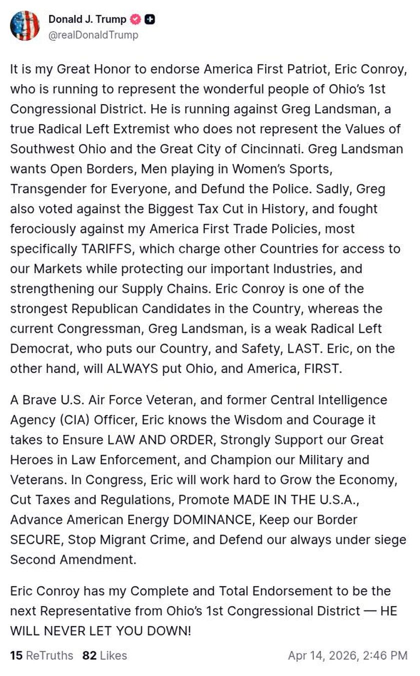 Post image from Donald Trump