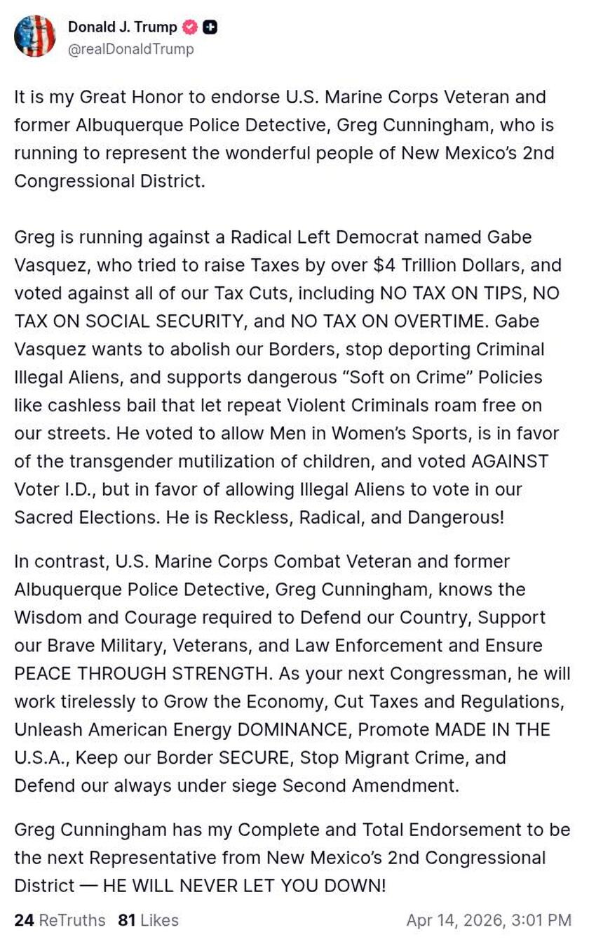 Post image from Donald Trump