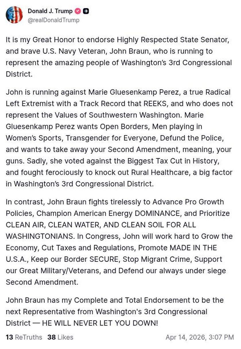 Post image from Donald Trump