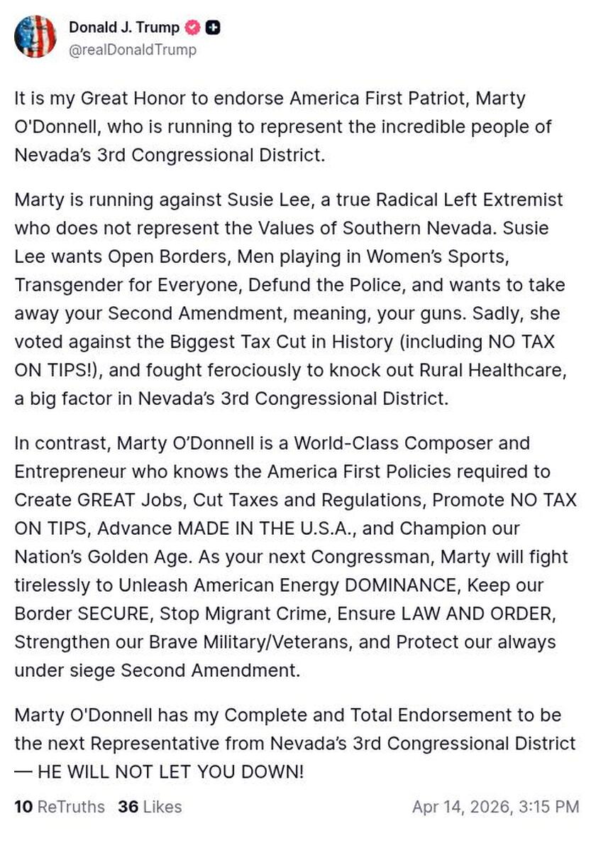 Post image from Donald Trump