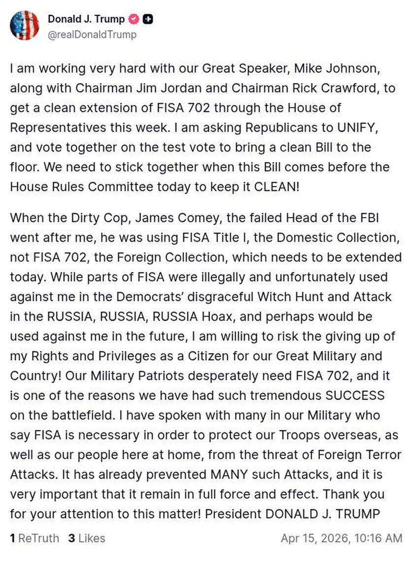 Post image from Donald Trump