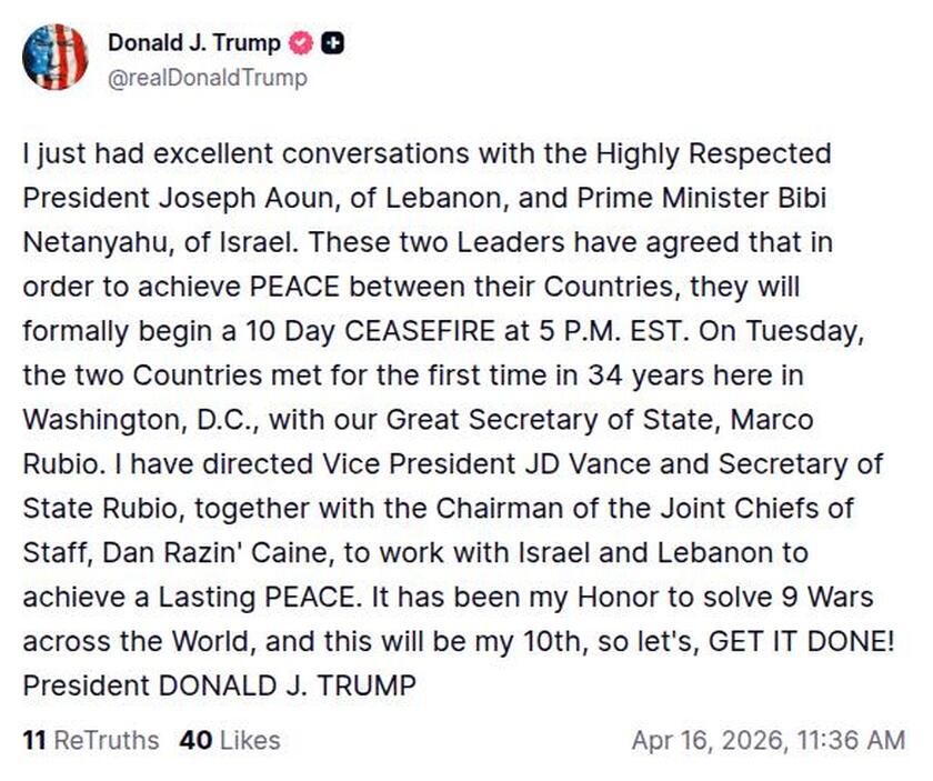 Post image from Donald Trump