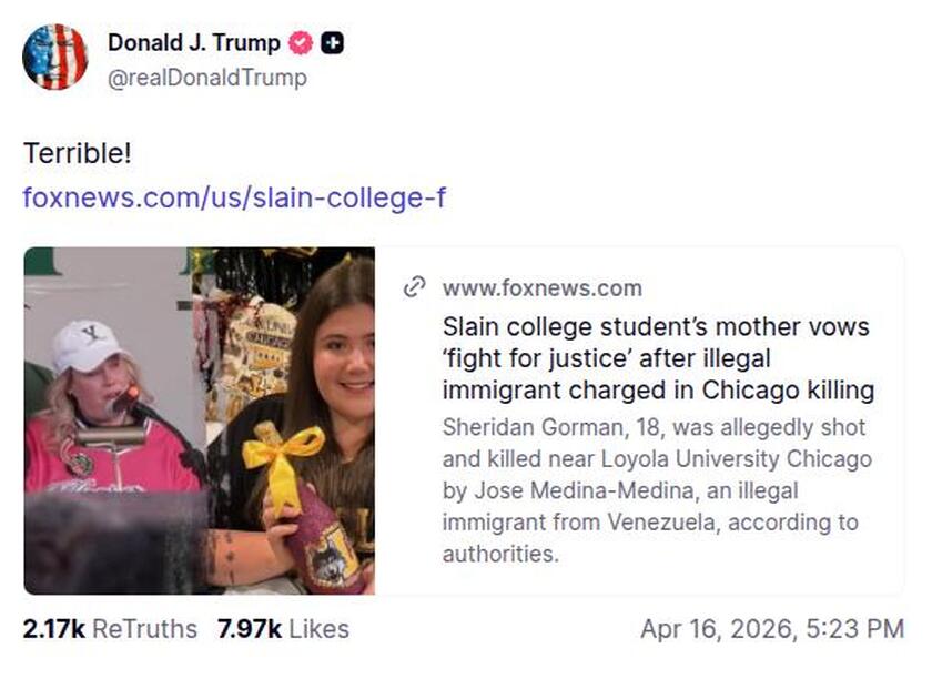 Post image from Donald Trump