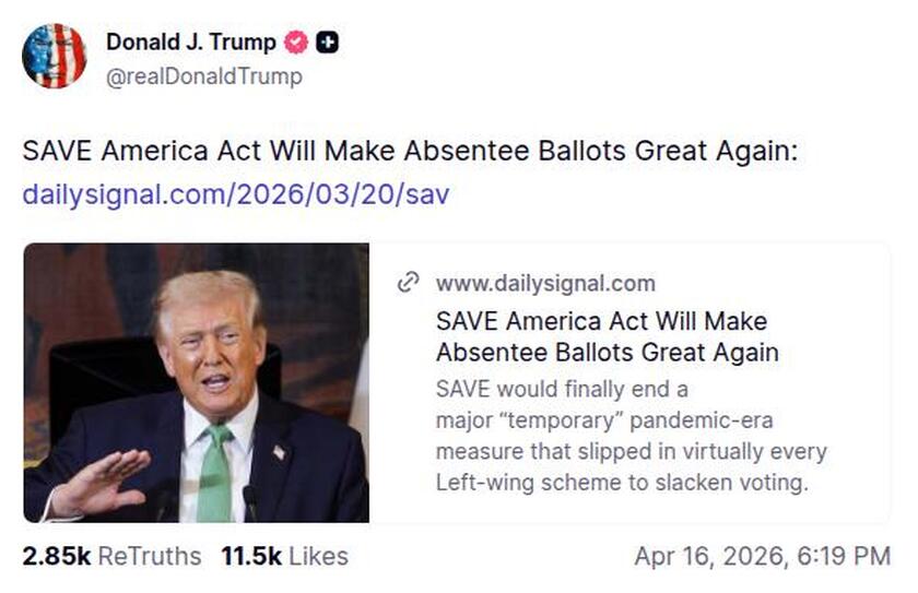 Post image from Donald Trump