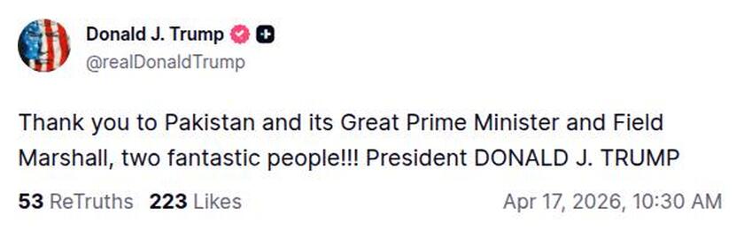 Post image from Donald Trump