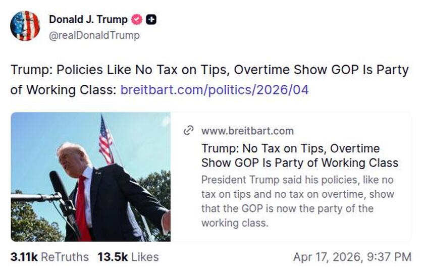 Post image from Donald Trump