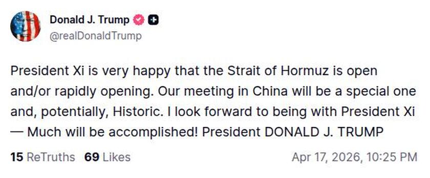 Post preview from Donald Trump