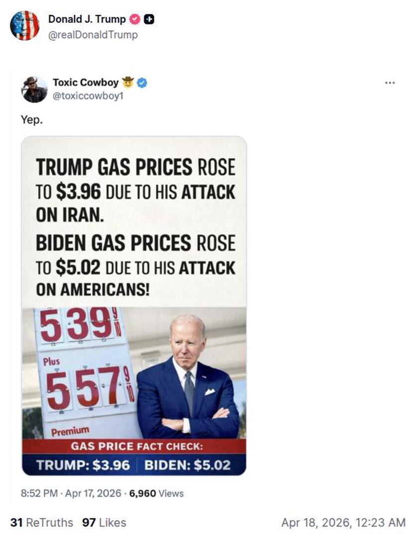 Post image from Donald Trump