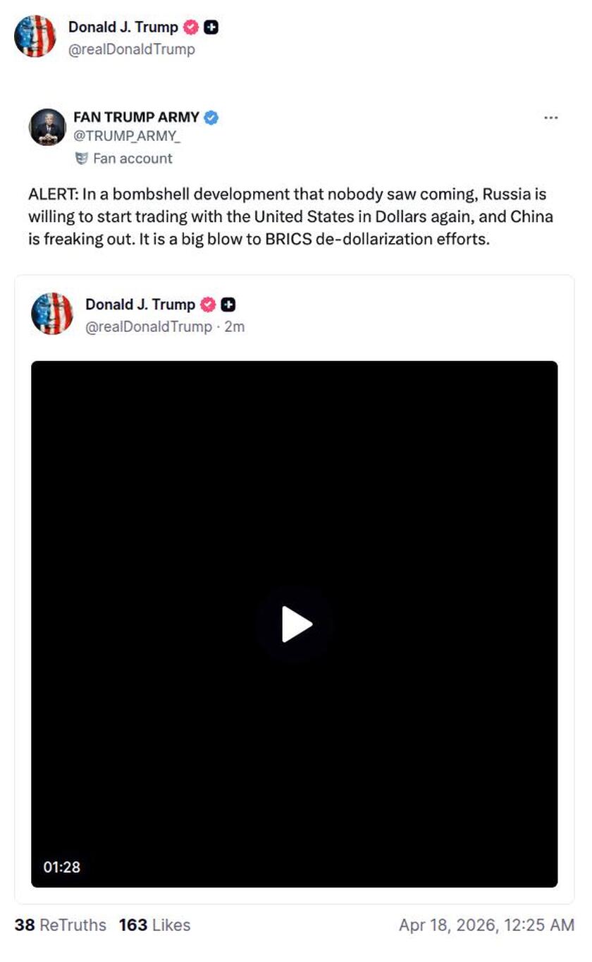 Post image from Donald Trump