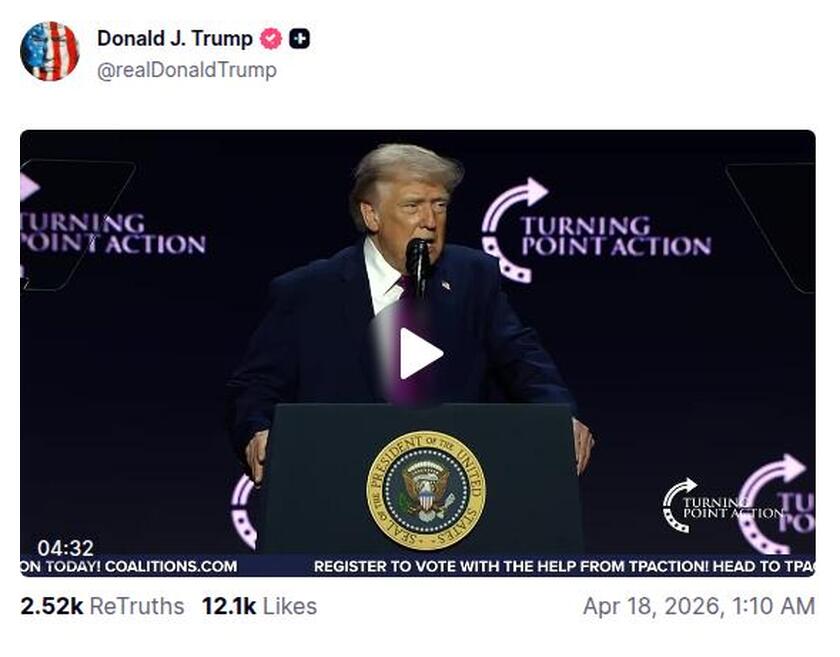 Post image from Donald Trump