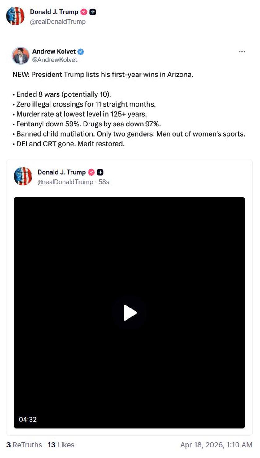 Post image from Donald Trump