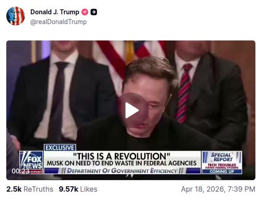 Post preview from Donald Trump