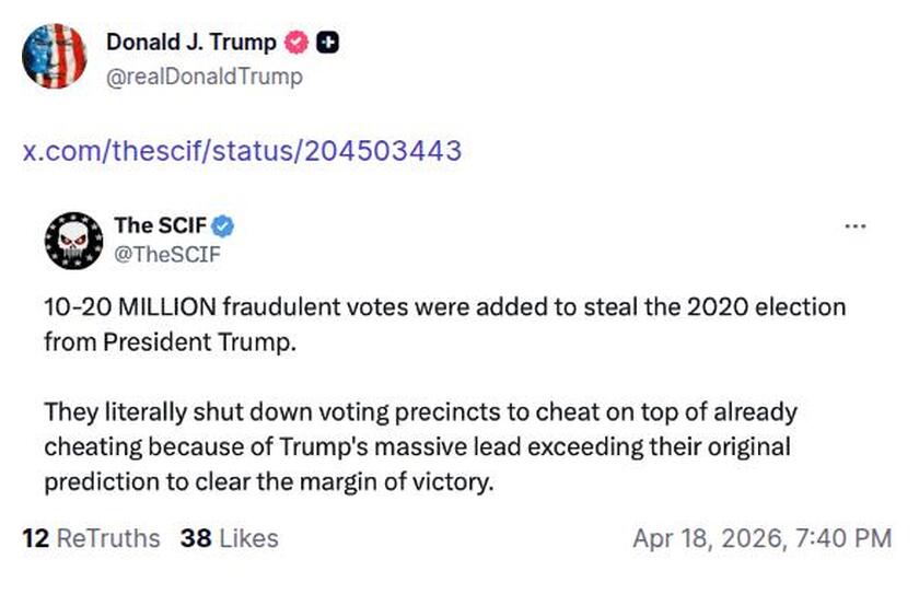 Post preview from Donald Trump