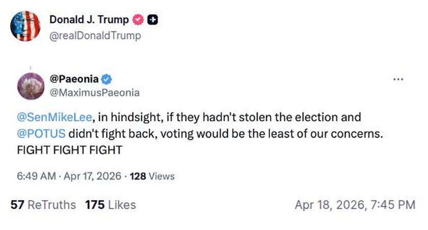 Post preview from Donald Trump