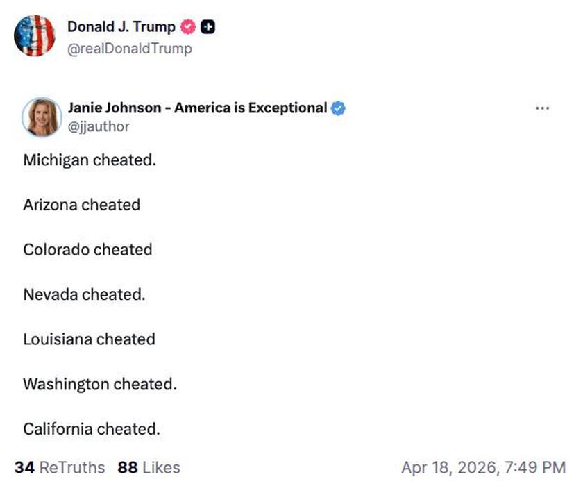 Post preview from Donald Trump