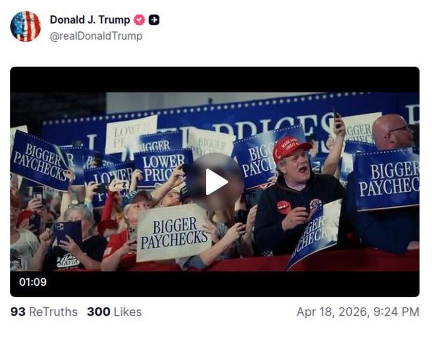 Post preview from Donald Trump