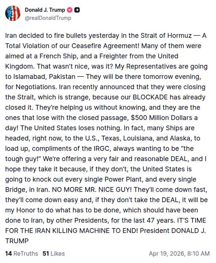 Post image from Donald Trump