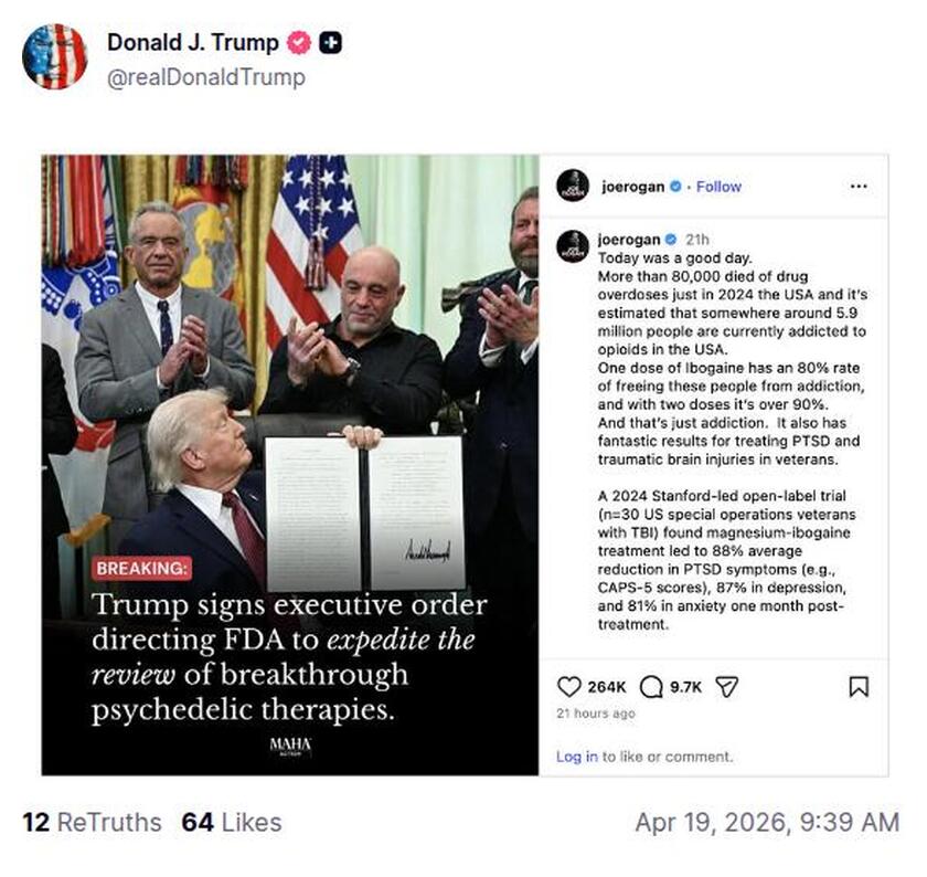 Post preview from Donald Trump