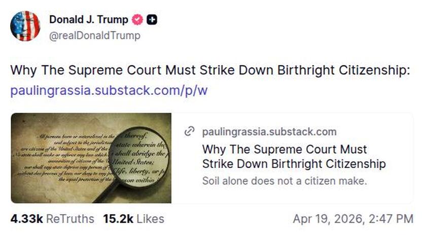 Post image from Donald Trump