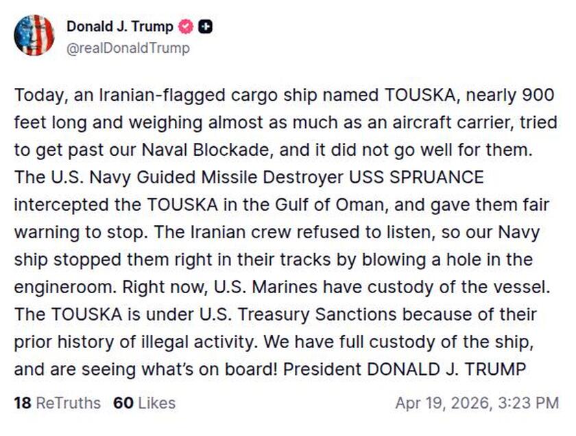 Post preview from Donald Trump