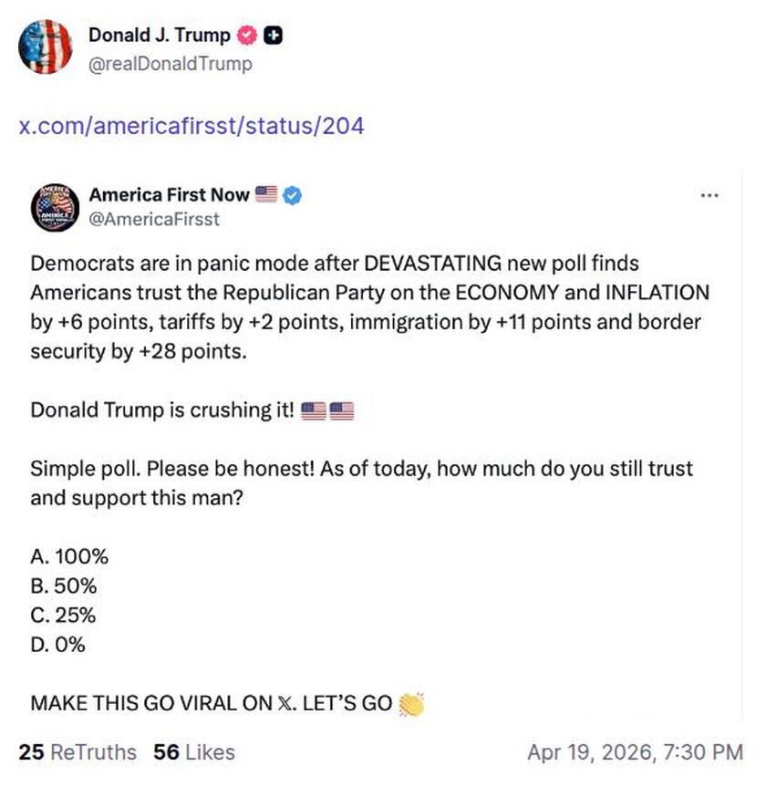 Post preview from Donald Trump