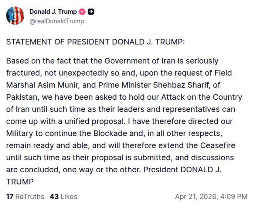Post image from Donald Trump