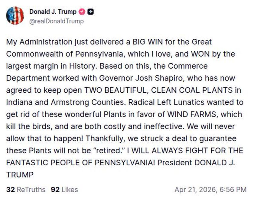 Post image from Donald Trump