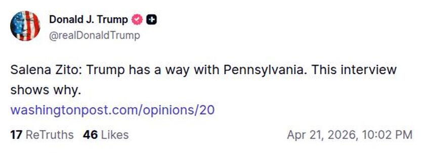 Post preview from Donald Trump