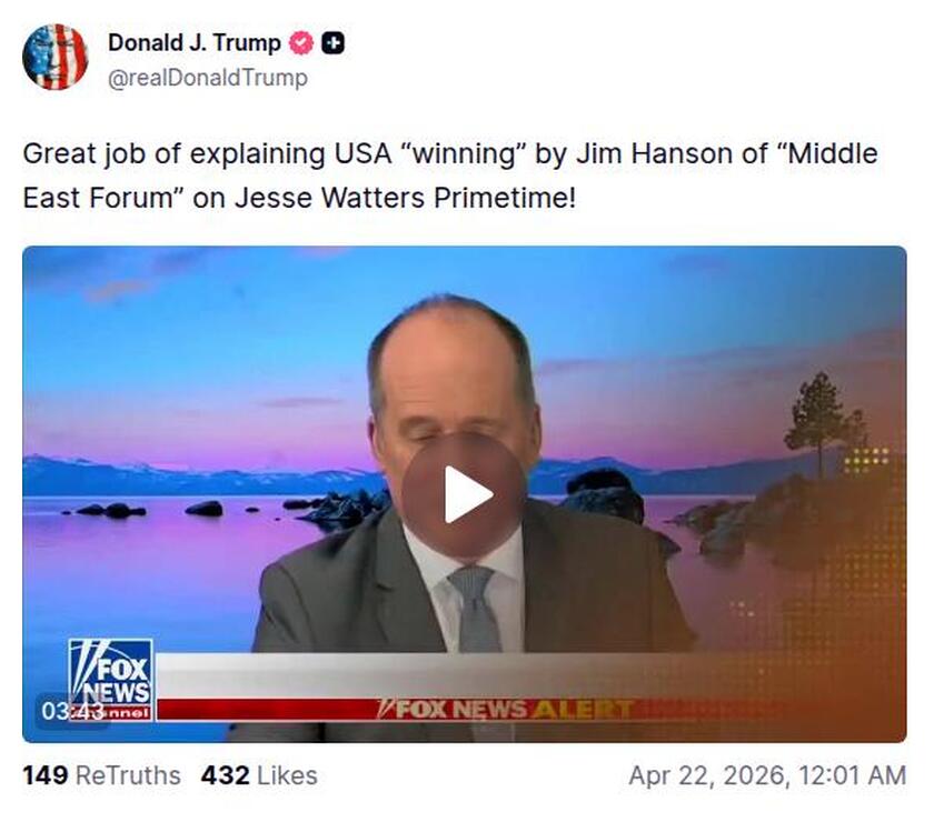 Post preview from Donald Trump