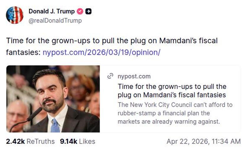 Post preview from Donald Trump