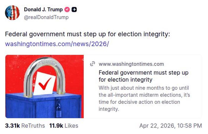 Post preview from Donald Trump