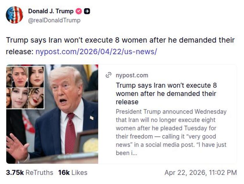 Post preview from Donald Trump