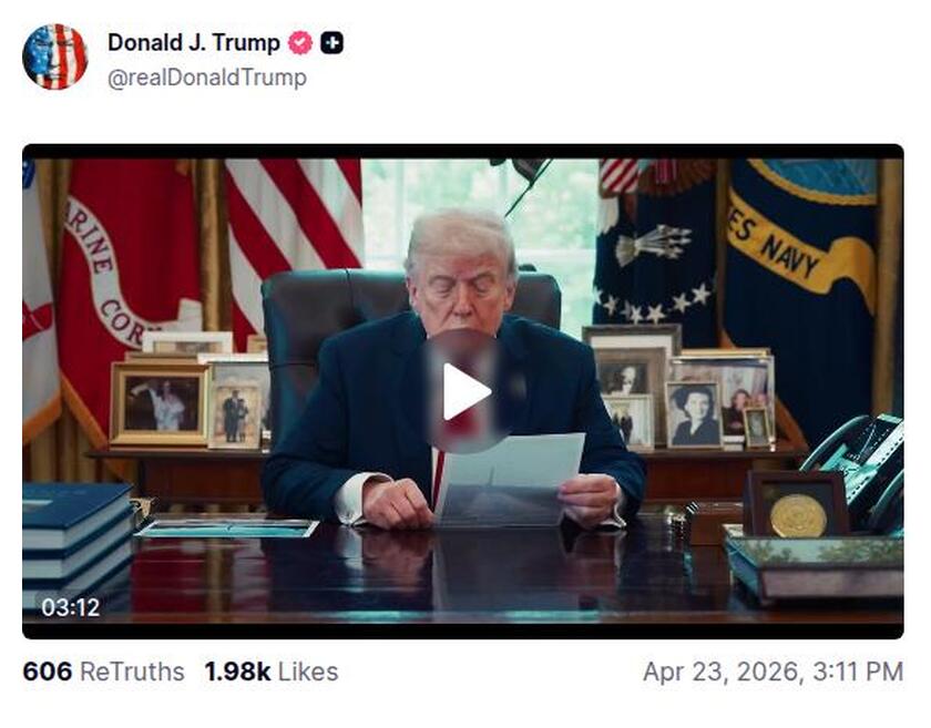Post preview from Donald Trump