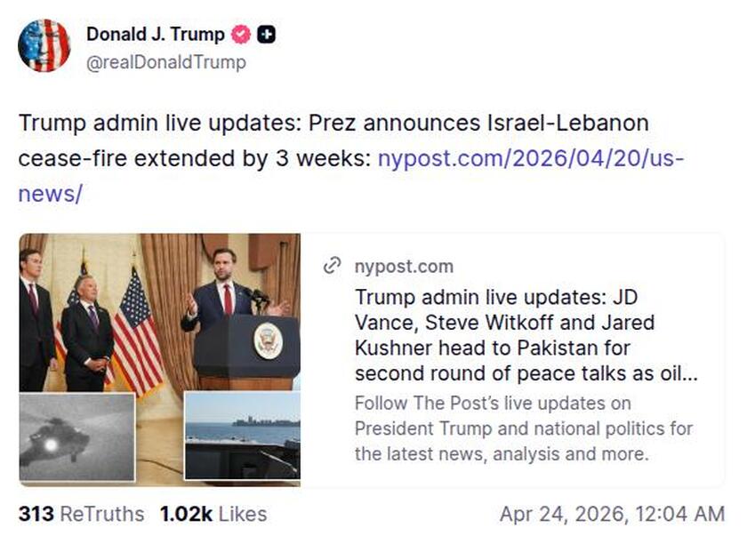 Post preview from Donald Trump