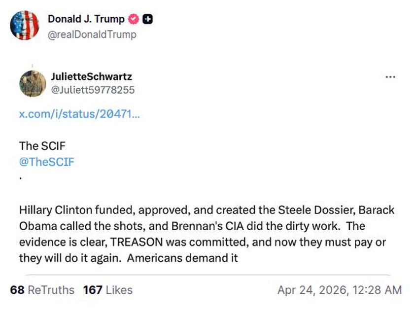 Post preview from Donald Trump