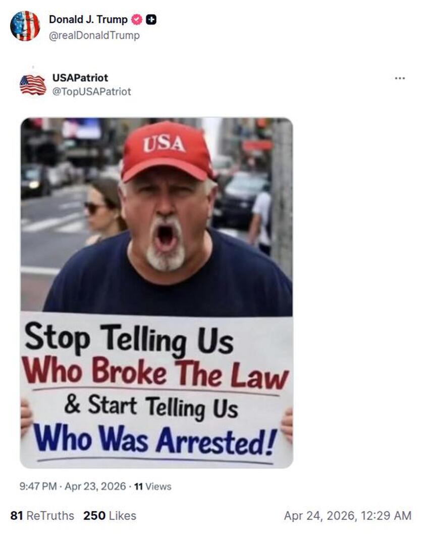 Post preview from Donald Trump