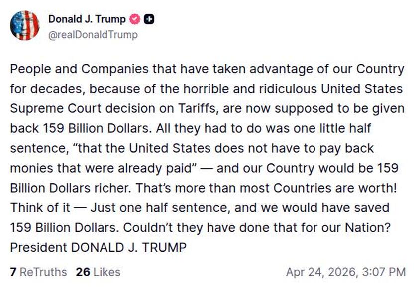 Post image from Donald Trump