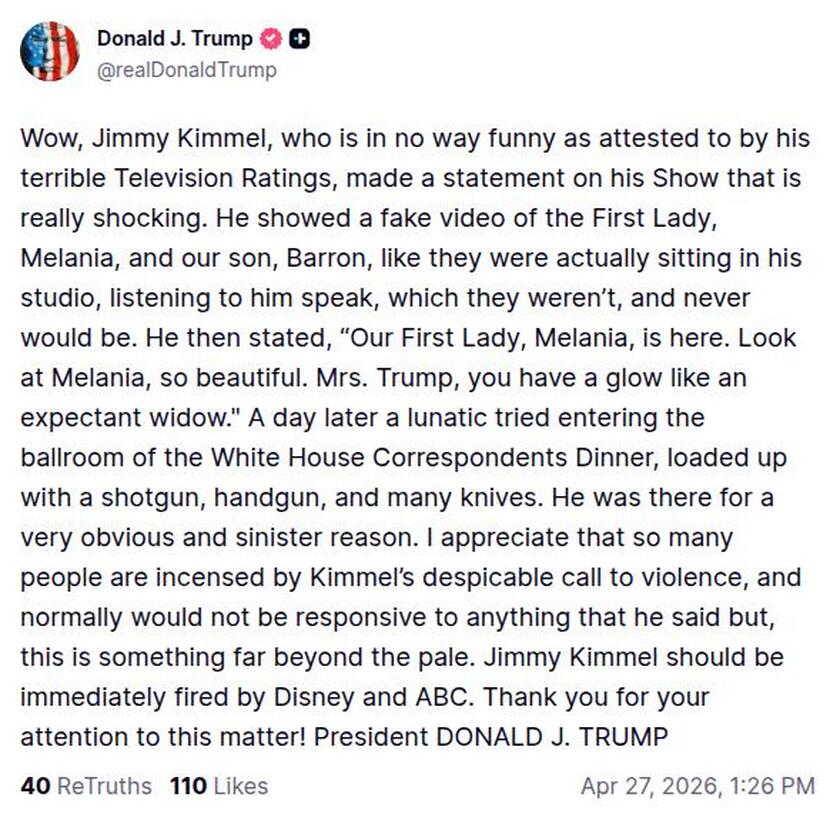 Post image from Donald Trump