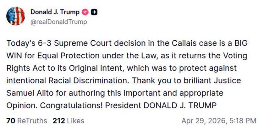 Post image from Donald Trump