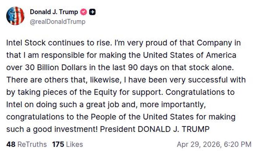 Post preview from Donald Trump
