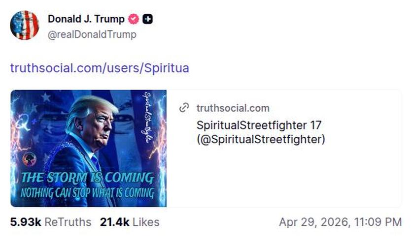 Post preview from Donald Trump