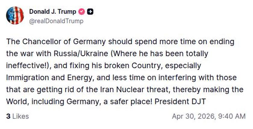 Post image from Donald Trump