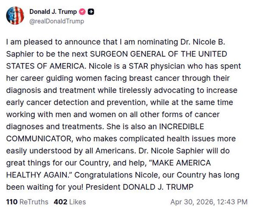 Post image from Donald Trump