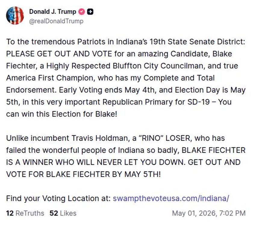 Post image from Donald Trump
