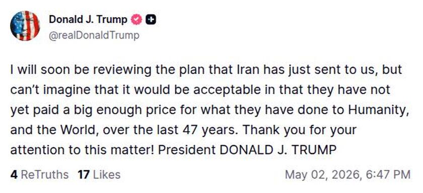 Post preview from Donald Trump