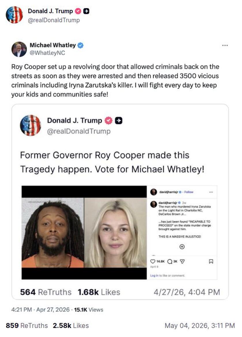 Post preview from Donald Trump