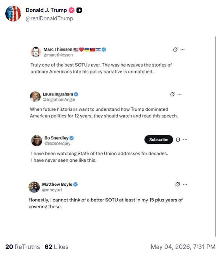 Post preview from Donald Trump