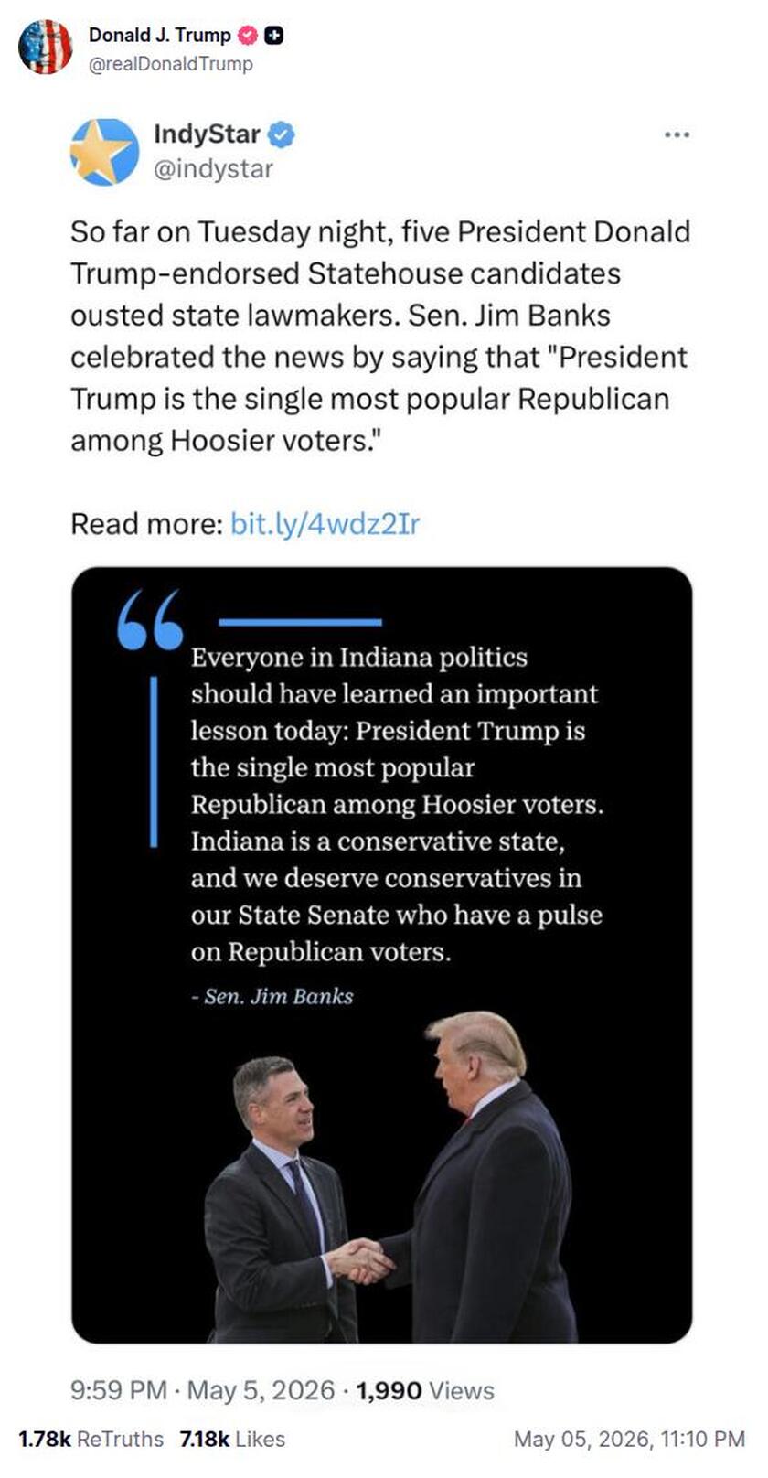 Post preview from Donald Trump